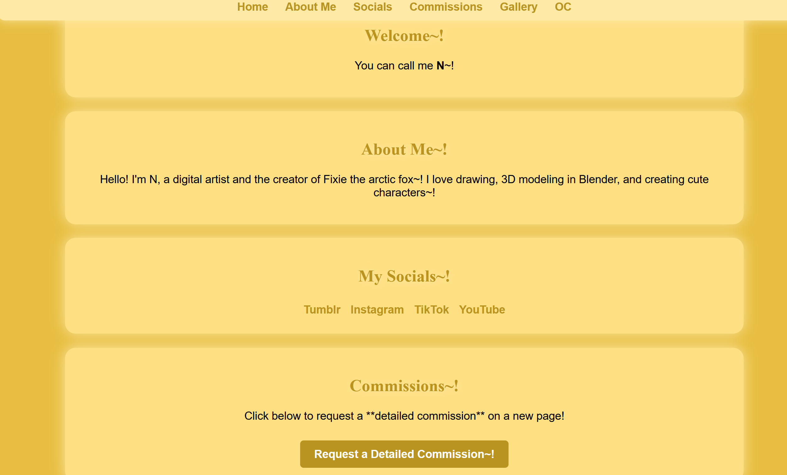 Commission Website 1 screenshot